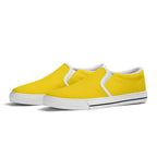 Gold All Over Canvas Slipons (white pair angled)