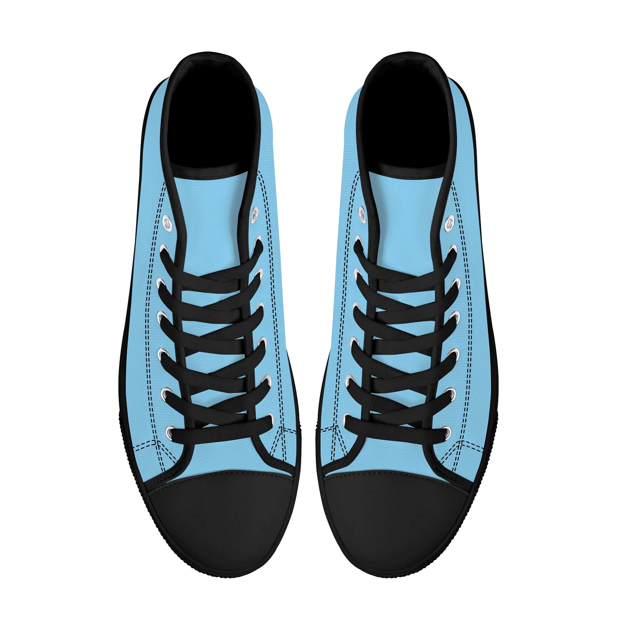 Baby Blue All Over Canvas Hightops (black pair top)