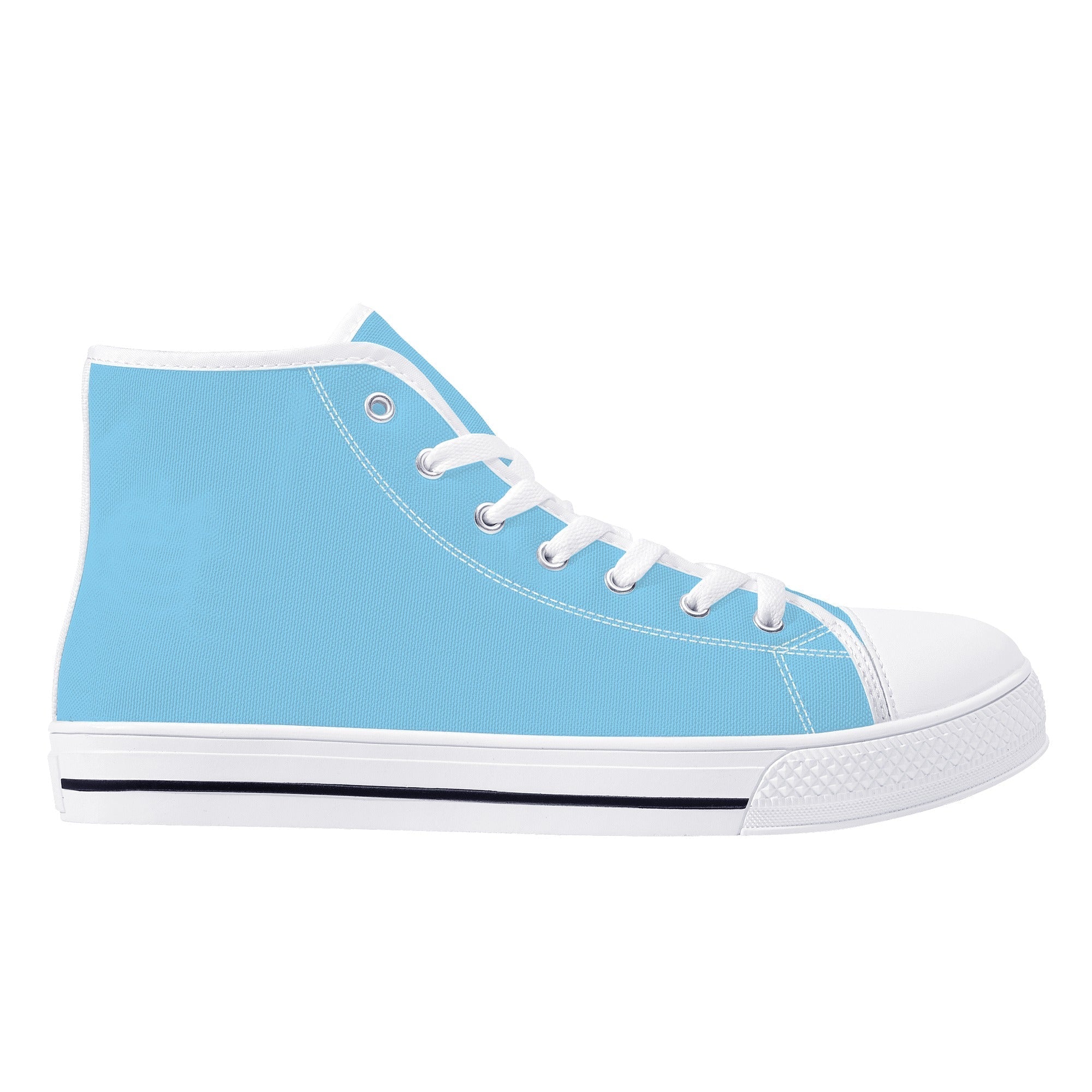 Baby Blue All Over Canvas Hightops (white right outside)