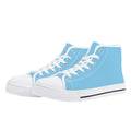 Baby Blue All Over Canvas Hightops (white pair angled)