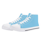 Baby Blue All Over Canvas Hightops (white pair angled)