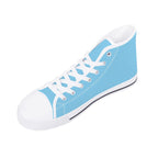Baby Blue All Over Canvas Hightops (white right above angled)
