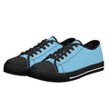 Baby Blue All Over Canvas Lowtops (black pair angled)