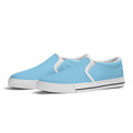 Baby Blue All Over Canvas Slipons (white pair angled)