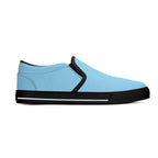 Baby Blue All Over Canvas Slipons (black right outside)