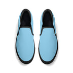 Baby Blue All Over Canvas Slipons (black pair top)