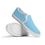 Baby Blue All Over Canvas Slipons (white pair stacked)