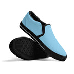 Baby Blue All Over Canvas Slipons (black pair stacked)