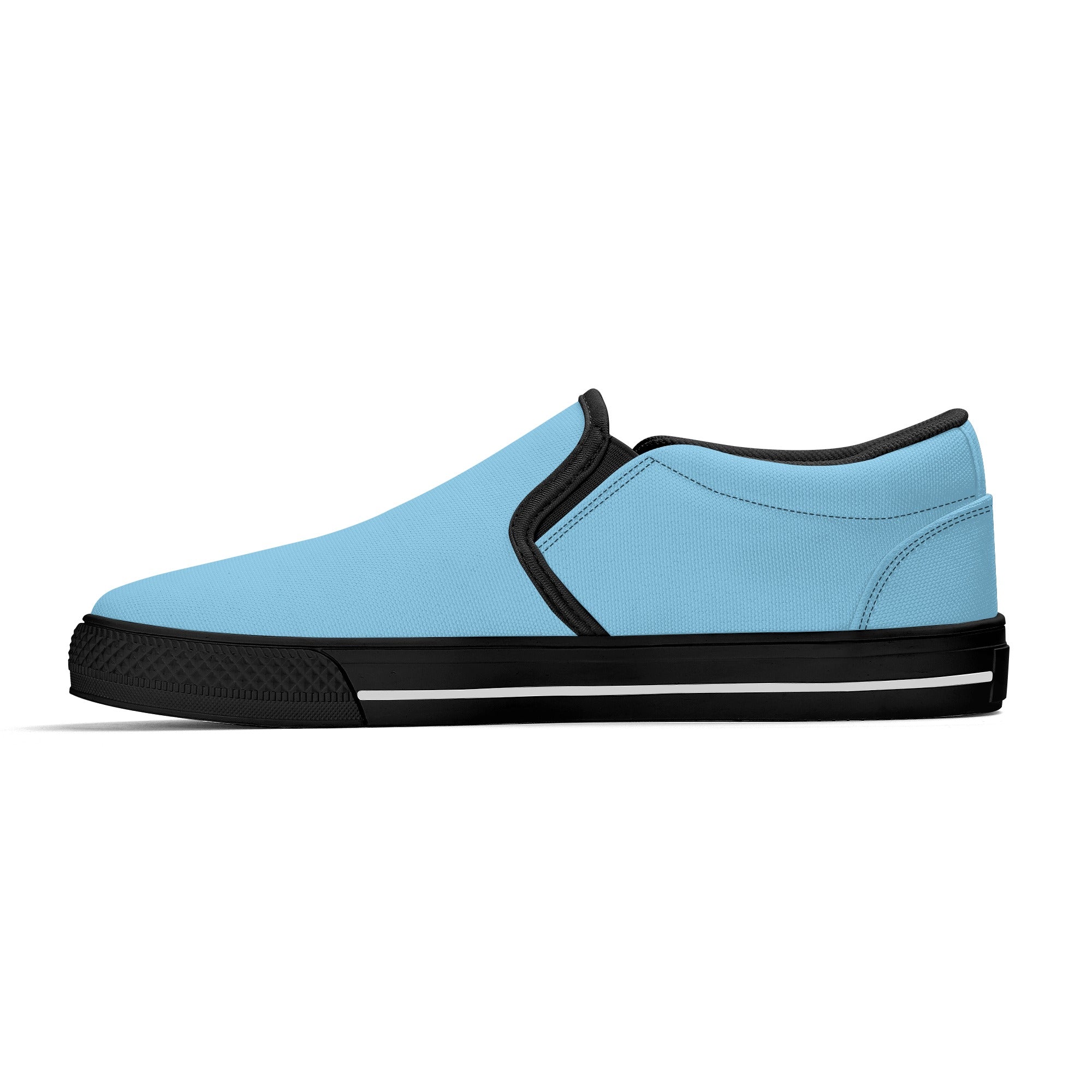Baby Blue All Over Canvas Slipons (black right inside)