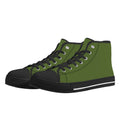 Dark Olive Green All Over Canvas Hightops (black pair angled)