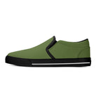 Dark Olive Green All Over Canvas Slipons (black left outside)