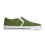 Dark Olive Green All Over Canvas Slipons (white left inside)