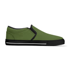 Dark Olive Green All Over Canvas Slipons (black left inside)