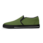 Dark Olive Green All Over Canvas Slipons (black right inside)