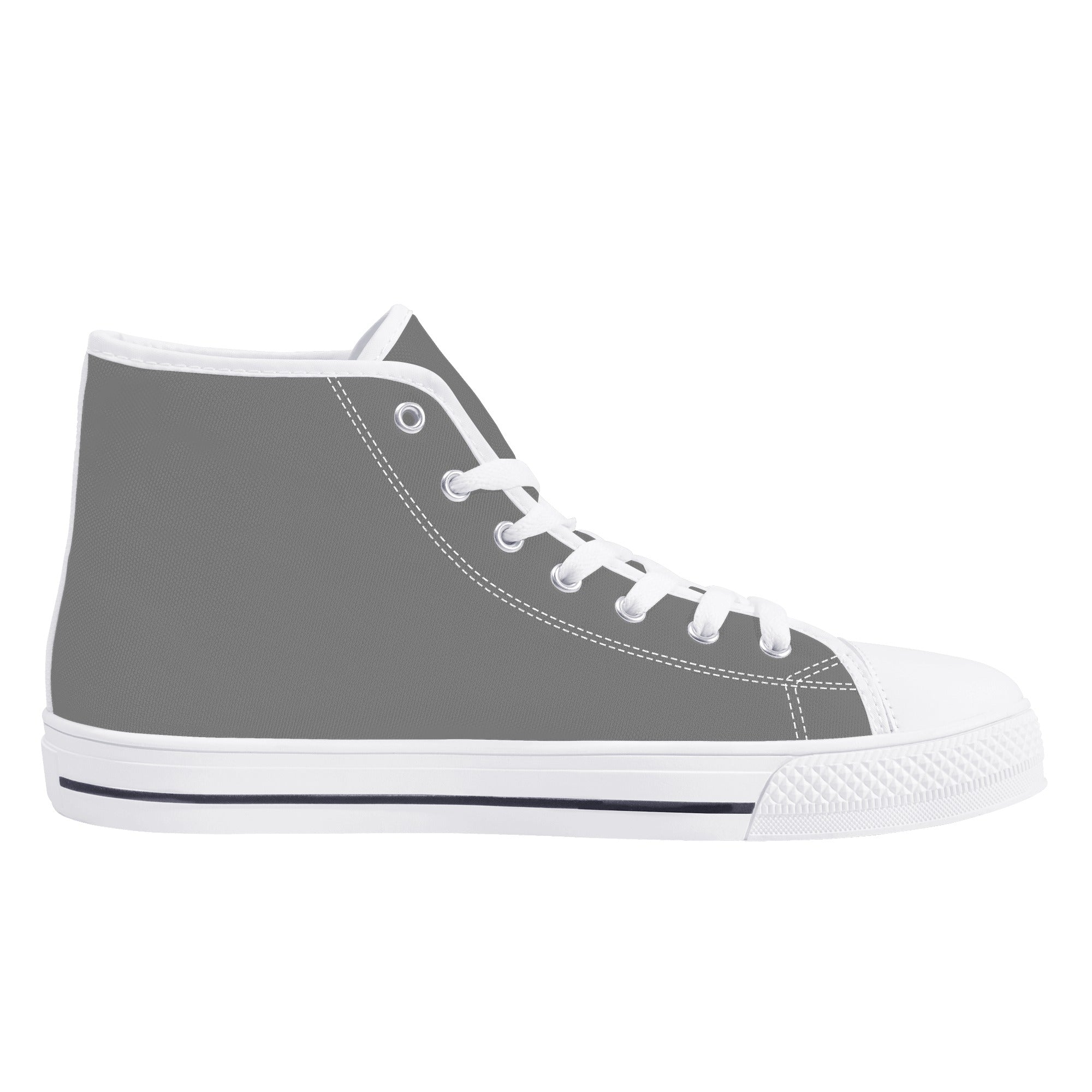 Gray All Over Canvas Hightops (white left inside)