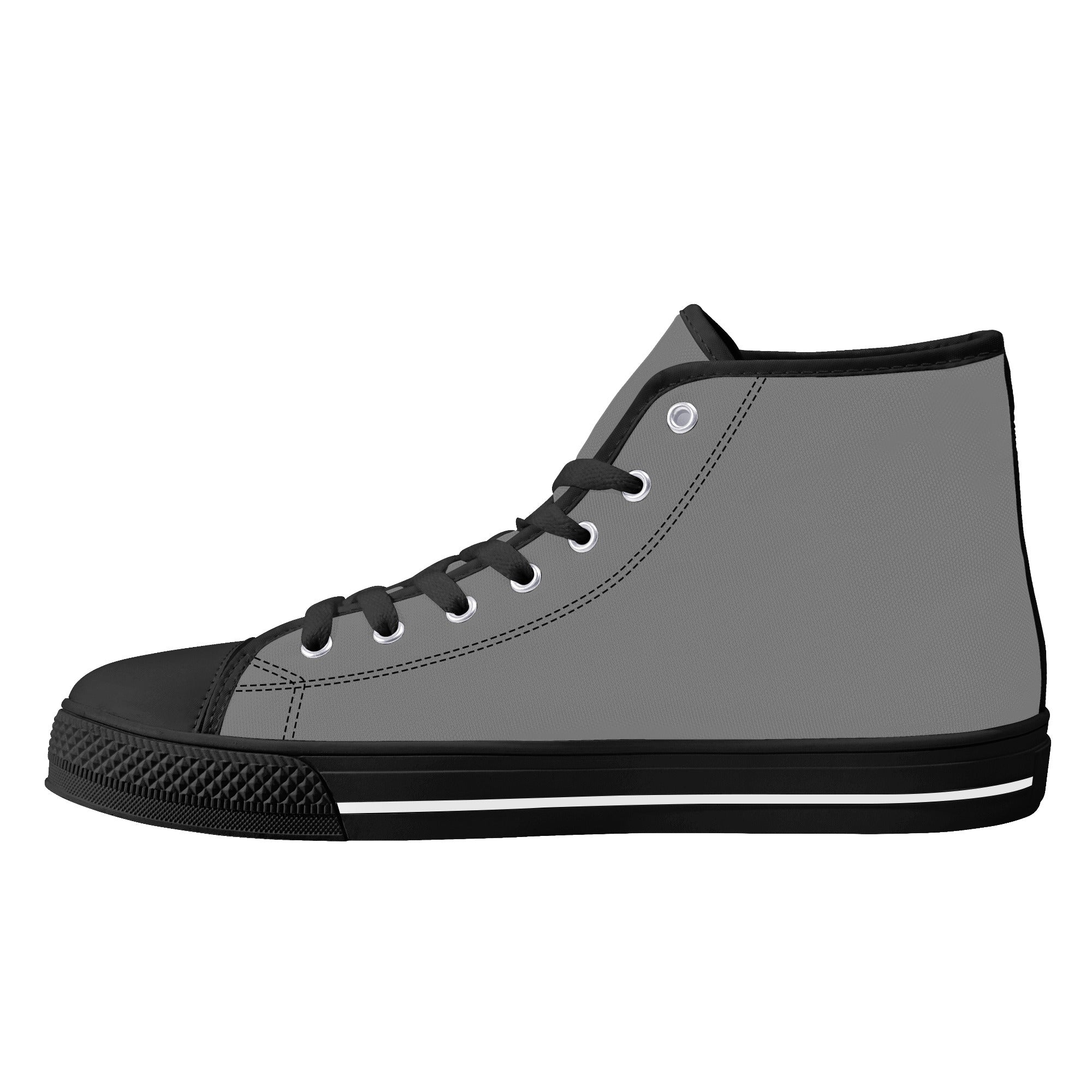 Gray All Over Canvas Hightops (black right inside)