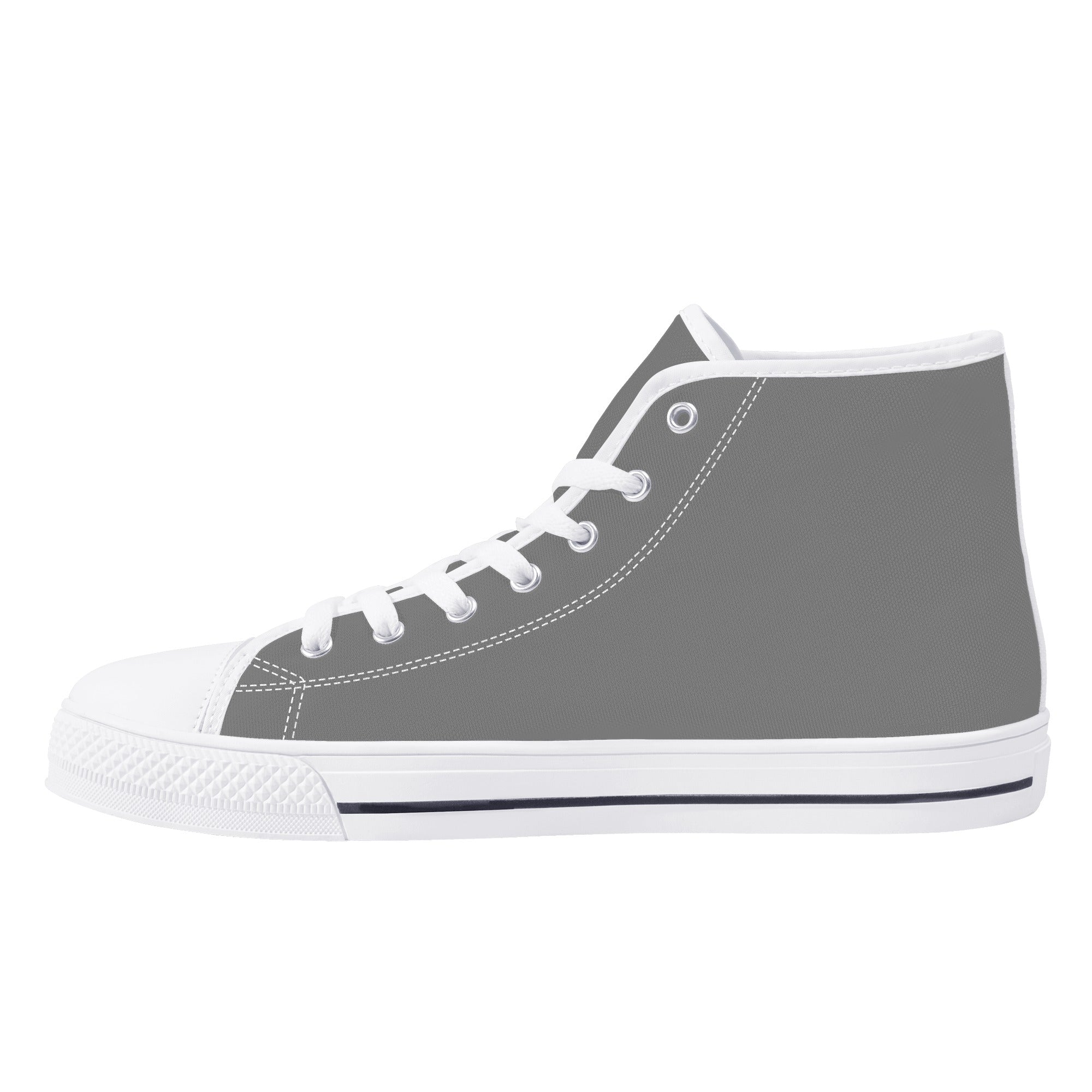Gray All Over Canvas Hightops (white right inside)