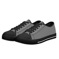 Gray All Over Canvas Lowtops (black pair angled)