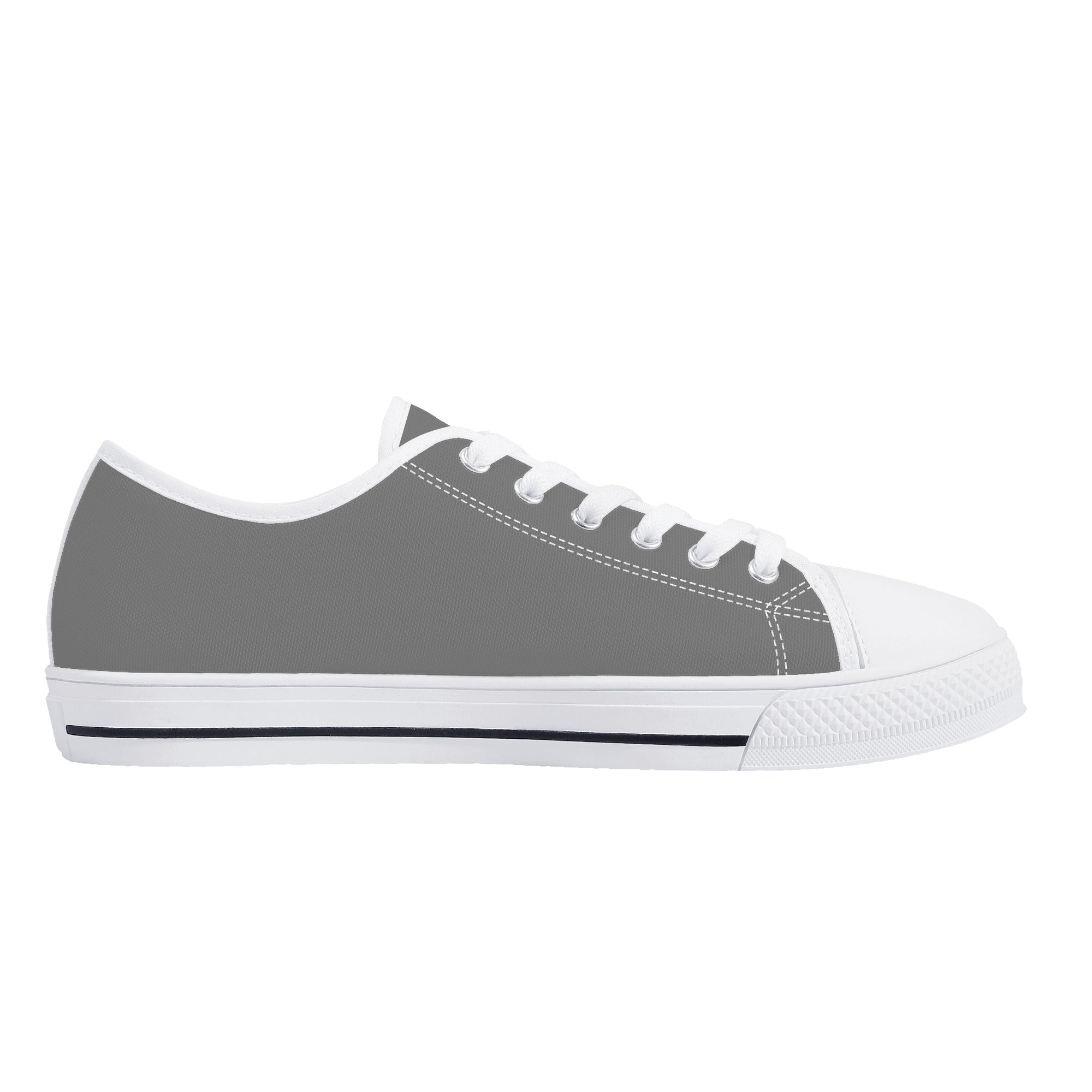 Gray All Over Canvas Lowtops (white left inside)