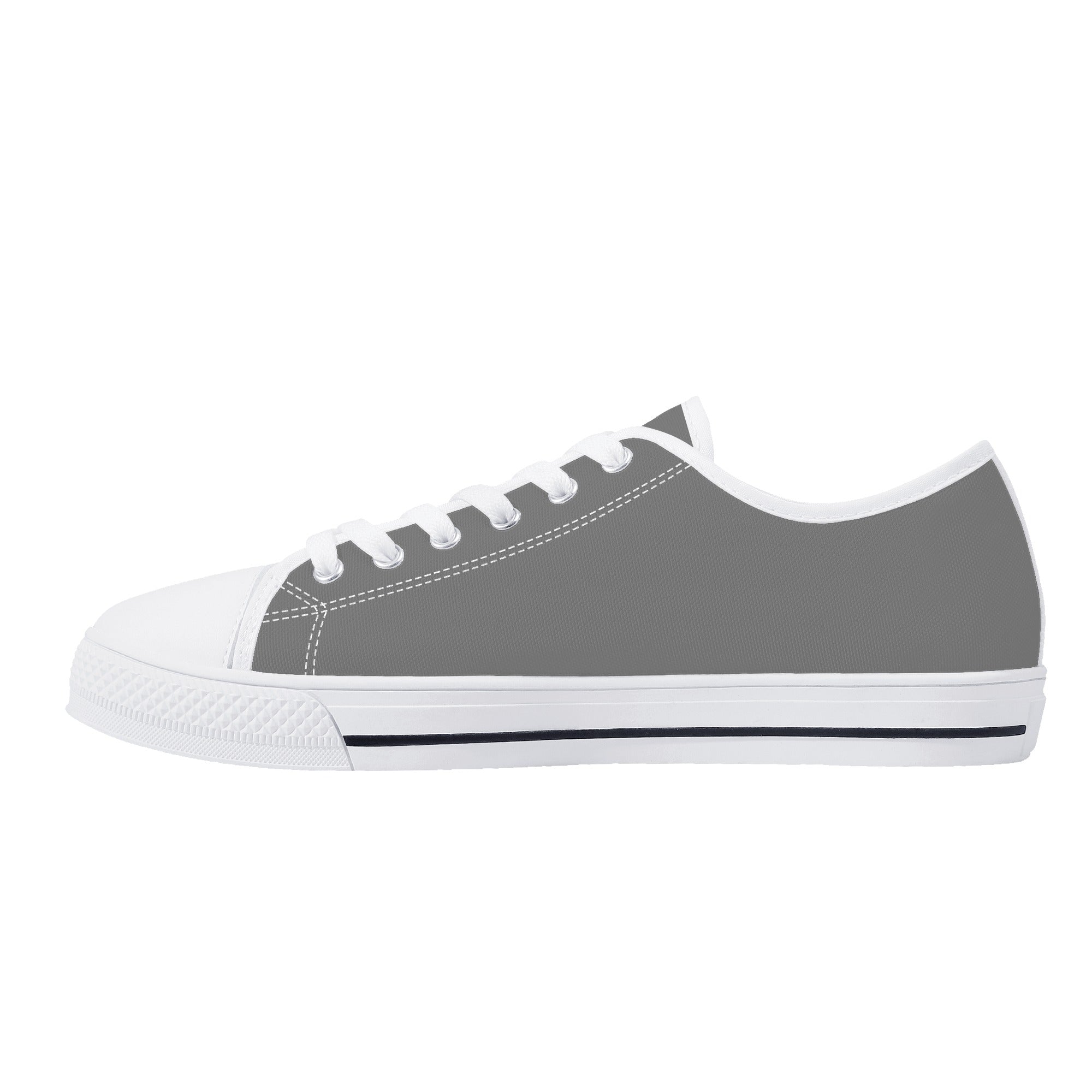 Gray All Over Canvas Lowtops (white right inside)