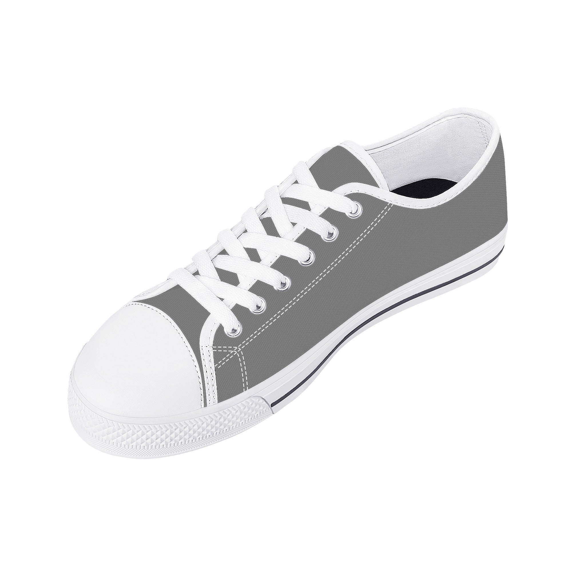 Gray All Over Canvas Lowtops (white right above angled)