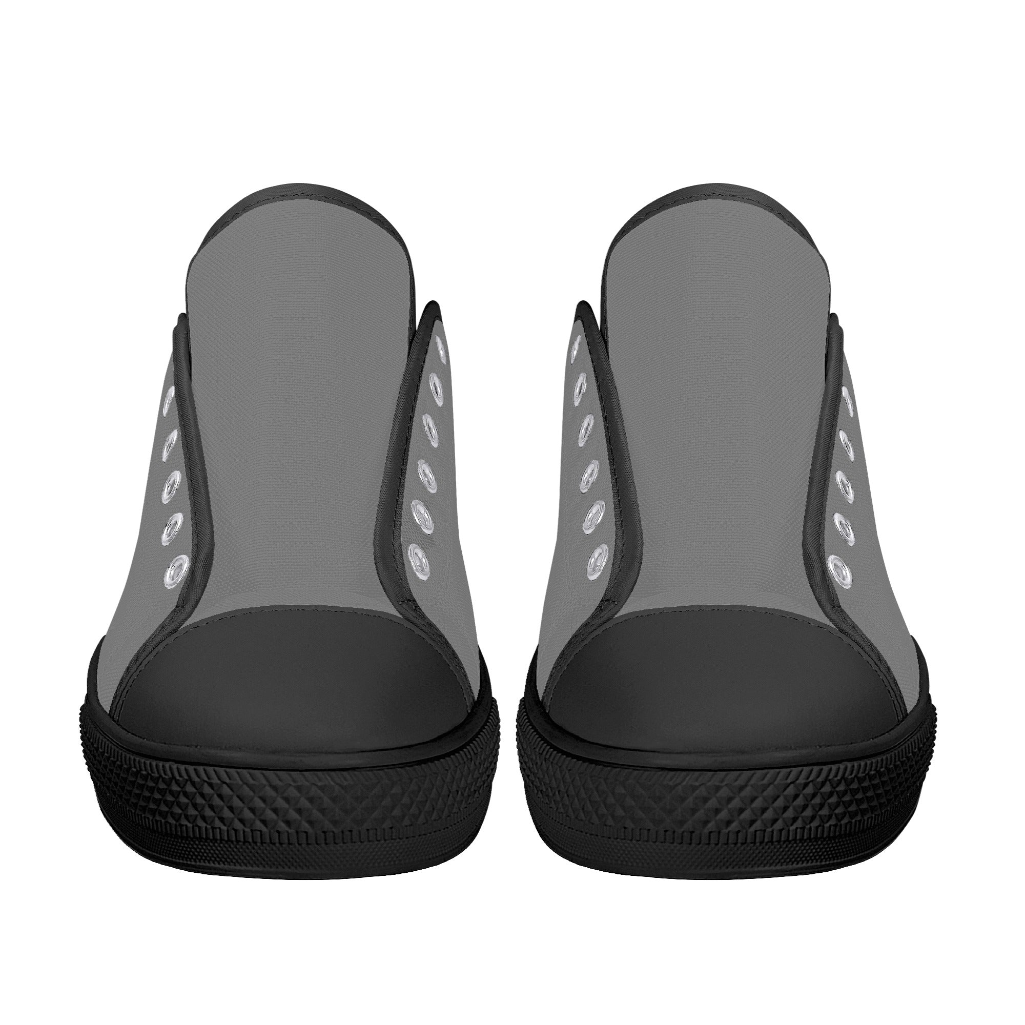 Gray All Over Canvas Lowtops (black pair front)
