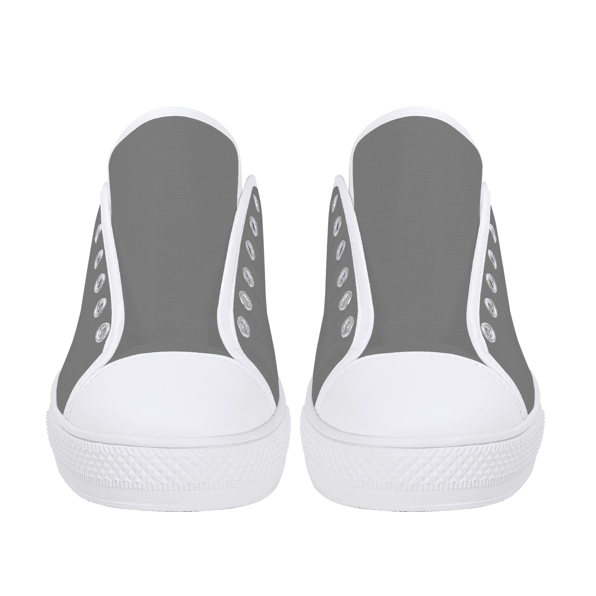 Gray All Over Canvas Lowtops (white pair front)