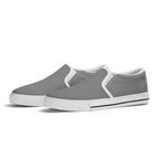 Gray All Over Canvas Slipons (white pair angled)