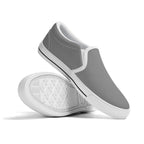 Gray All Over Canvas Slipons (white pair stacked)