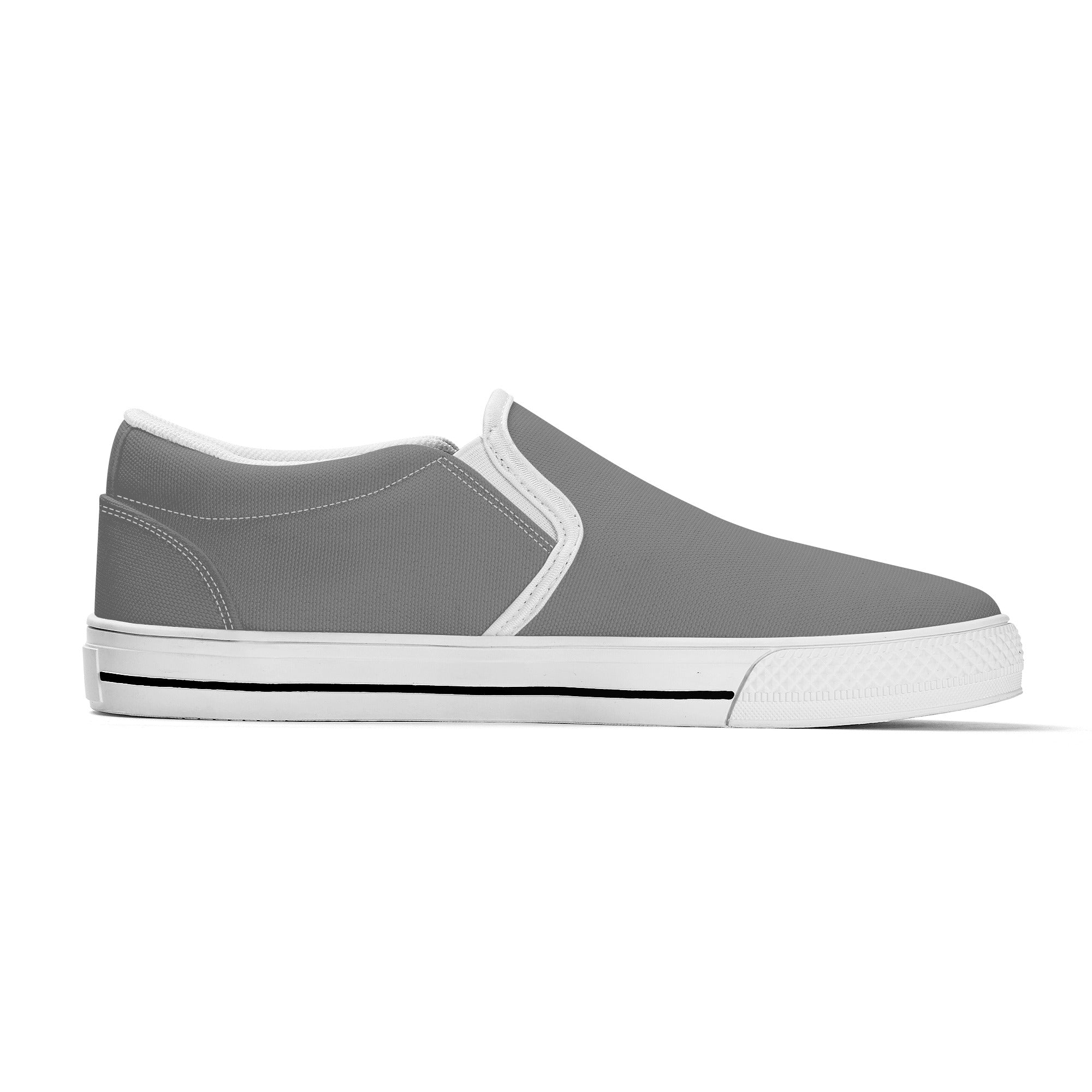 Gray All Over Canvas Slipons (white left inside)