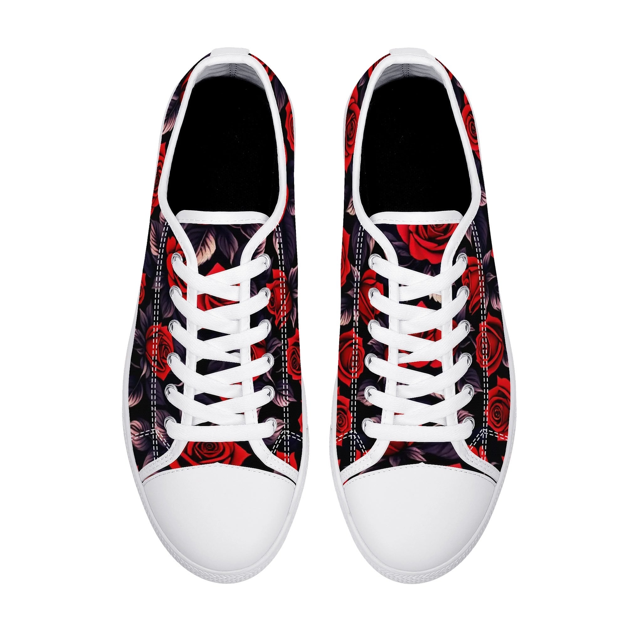 Deep Rose Canvas Lowtops (white pair top)