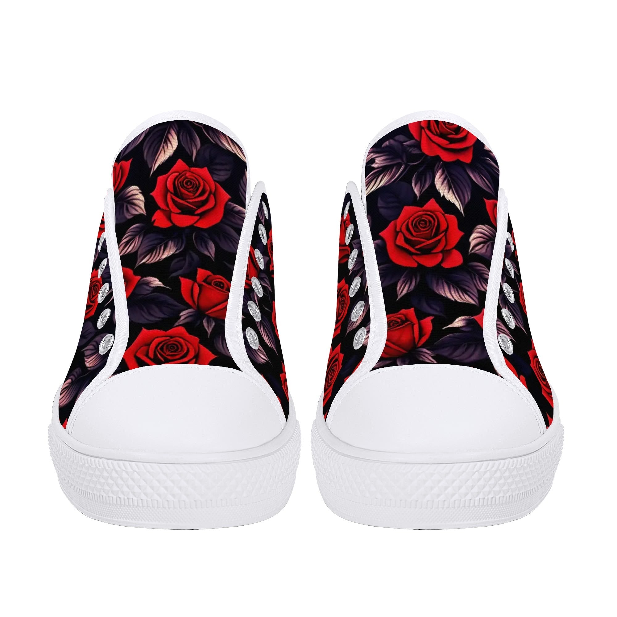 Deep Rose Canvas Lowtops (white pair front)