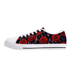 Deep Rose Canvas Lowtops (white left outside)