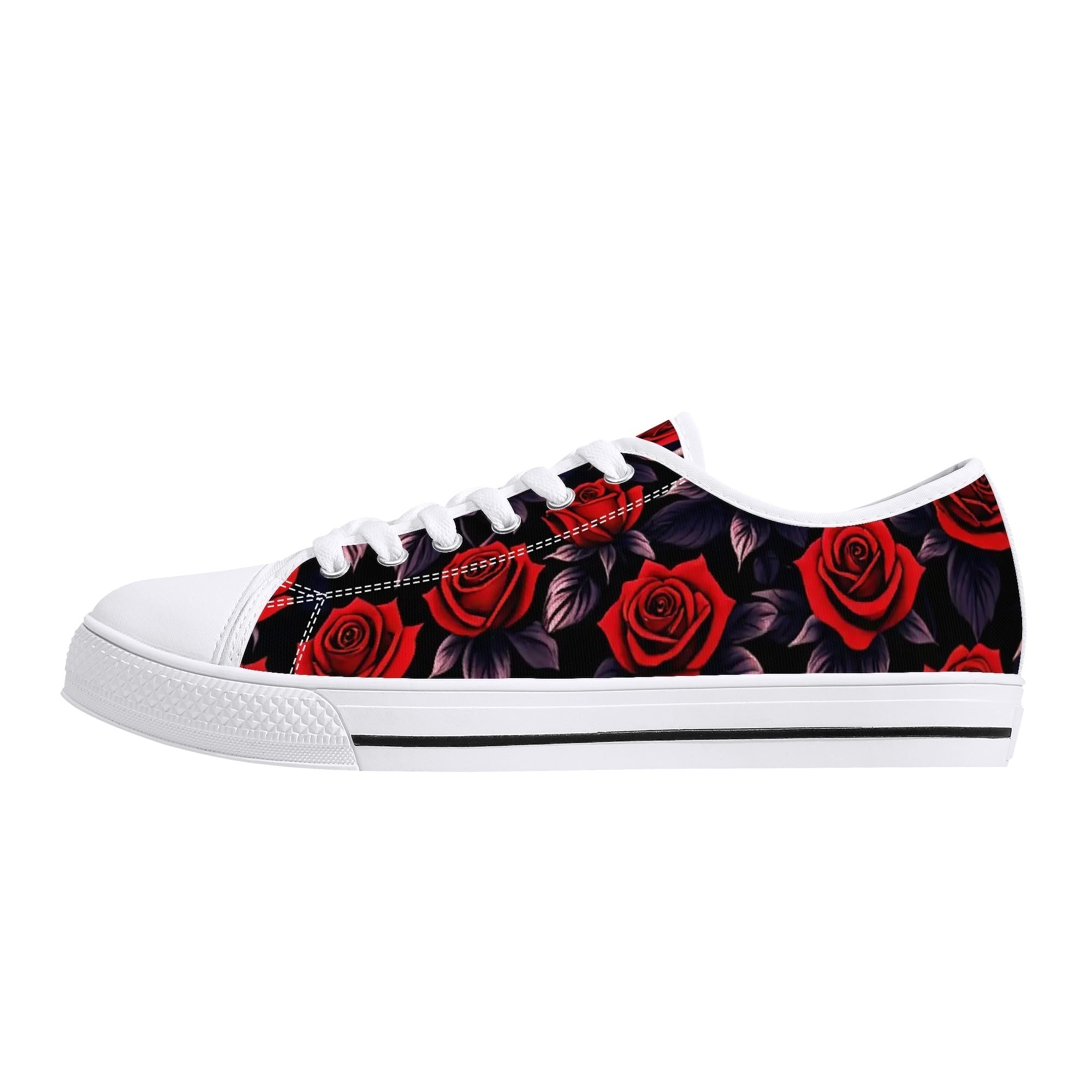 Deep Rose Canvas Lowtops (white left outside)