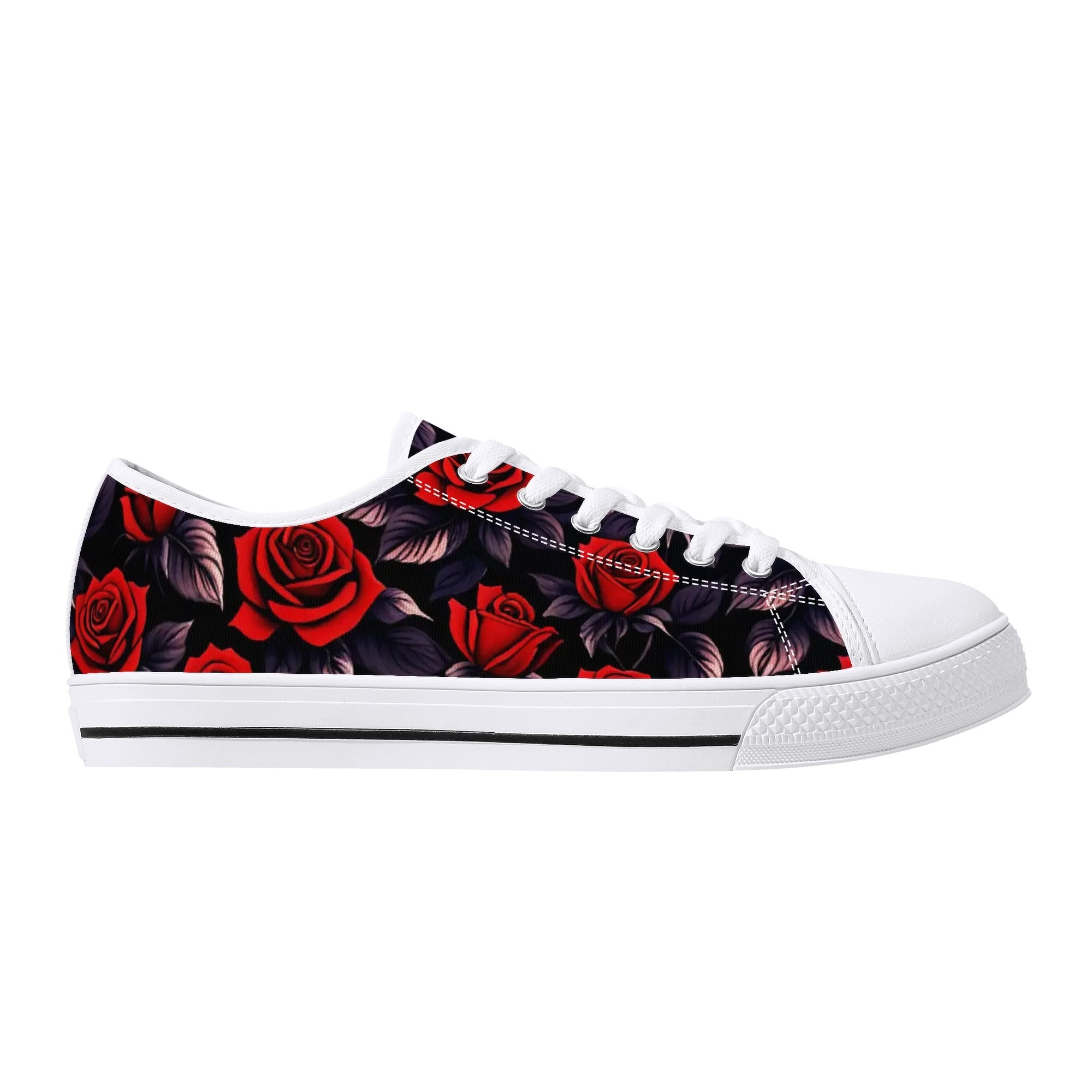 Deep Rose Canvas Lowtops (white right outside)