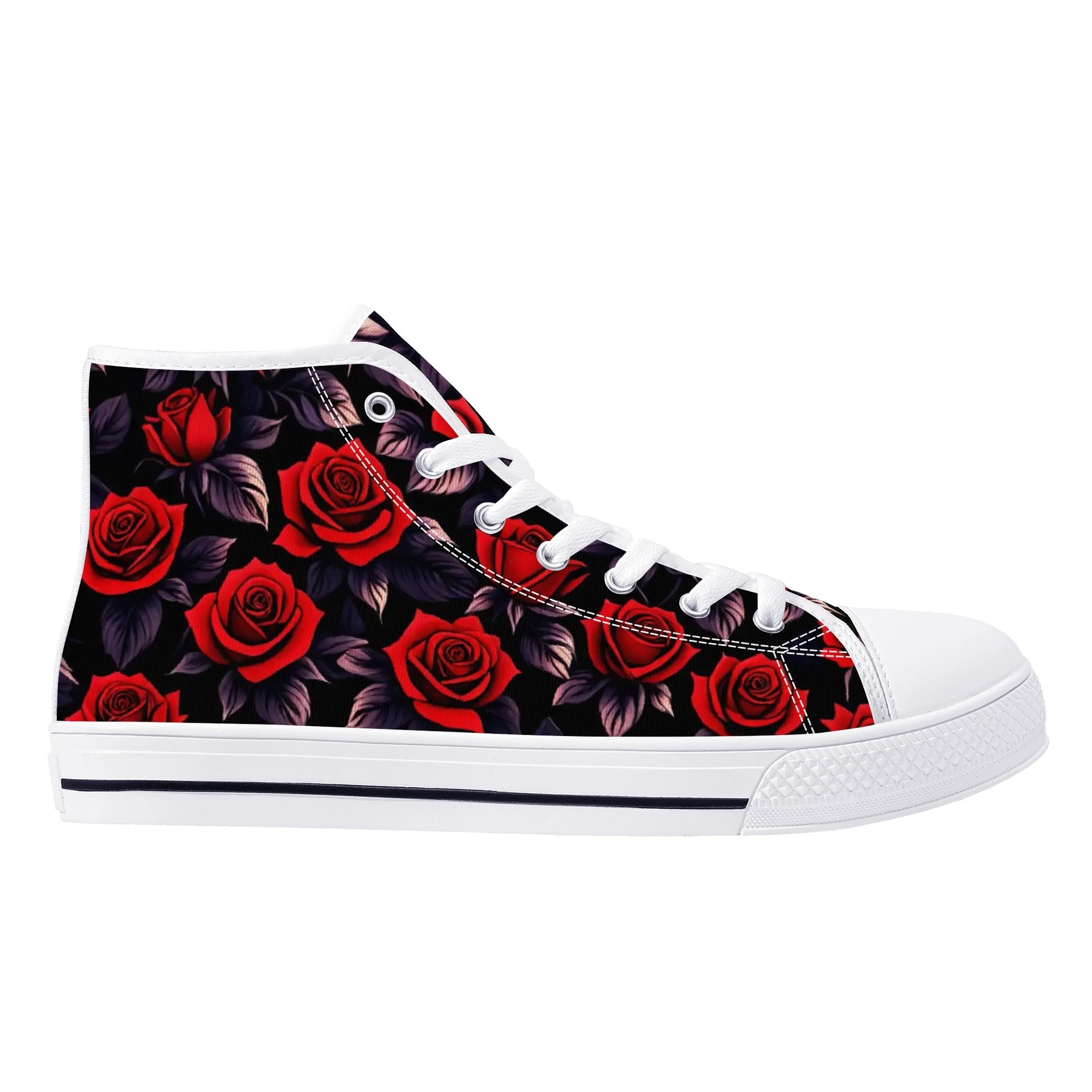 Deep Rose Canvas Hightops (white right outside)