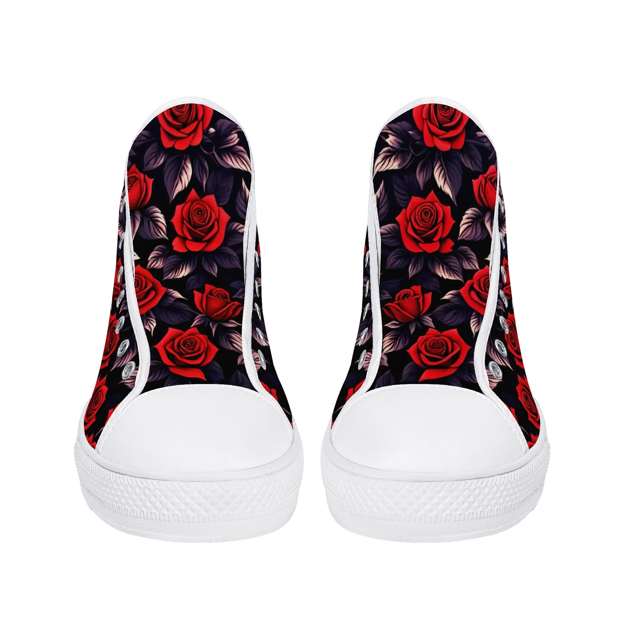 Deep Rose Canvas Hightops (white pair front)