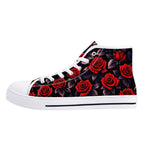 Deep Rose Canvas Hightops (white left outside)
