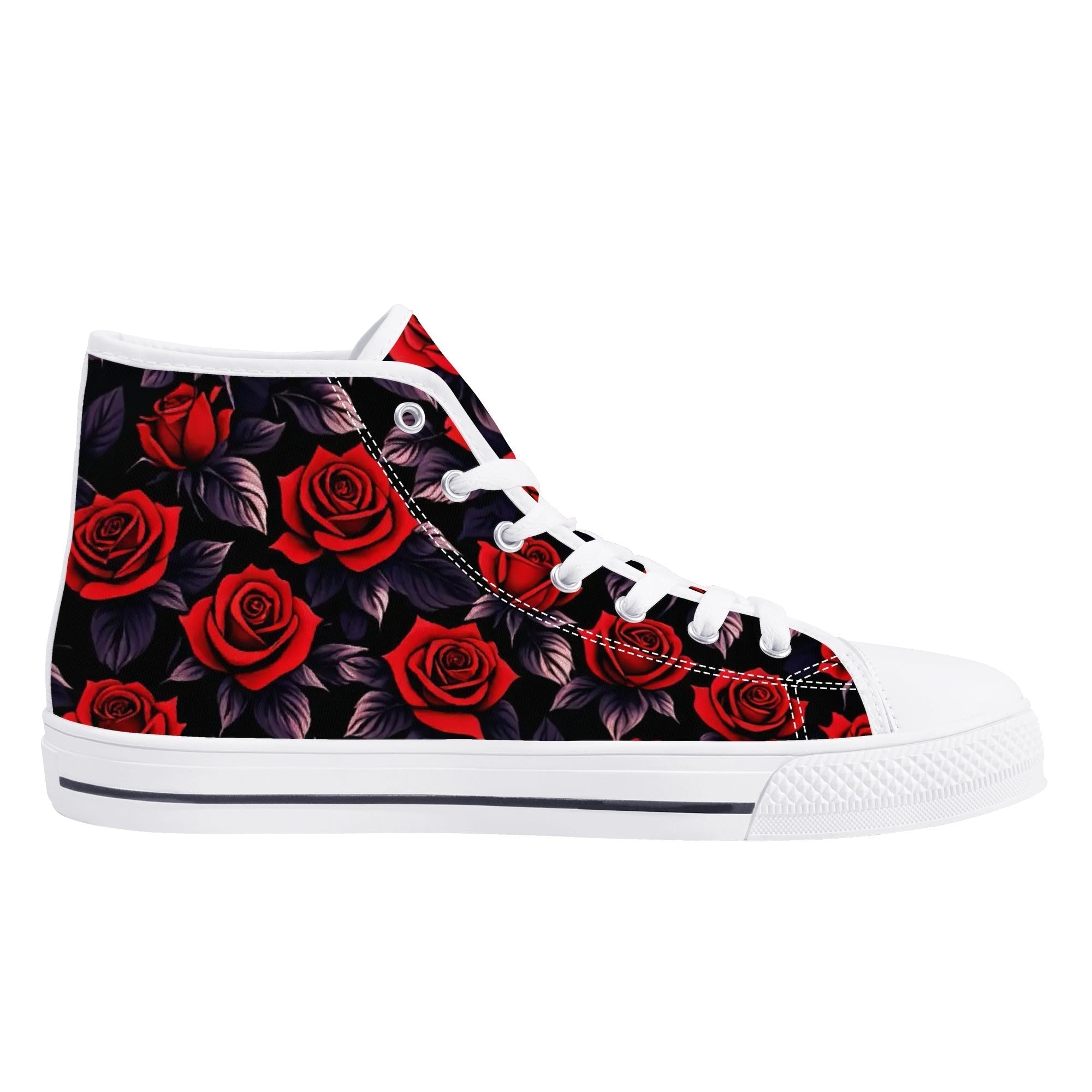 Deep Rose Canvas Hightops (white left inside)