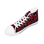 Deep Rose Canvas Hightops (white right above angled)