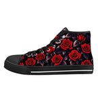 Deep Rose Canvas Hightops (black left outside)