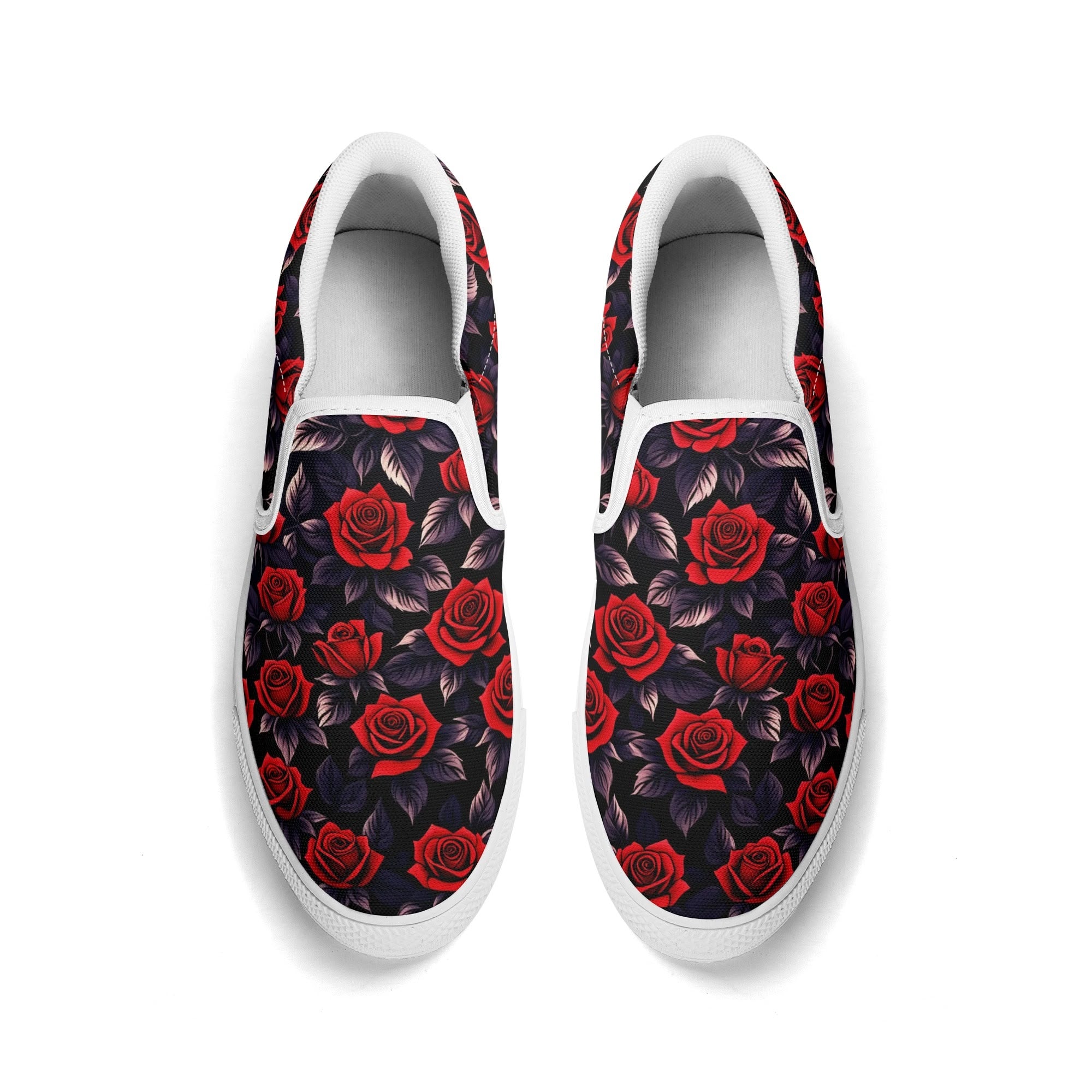 Deep Rose Canvas Slipons (white pair top)