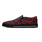 Deep Rose Canvas Slipons (black left outside)