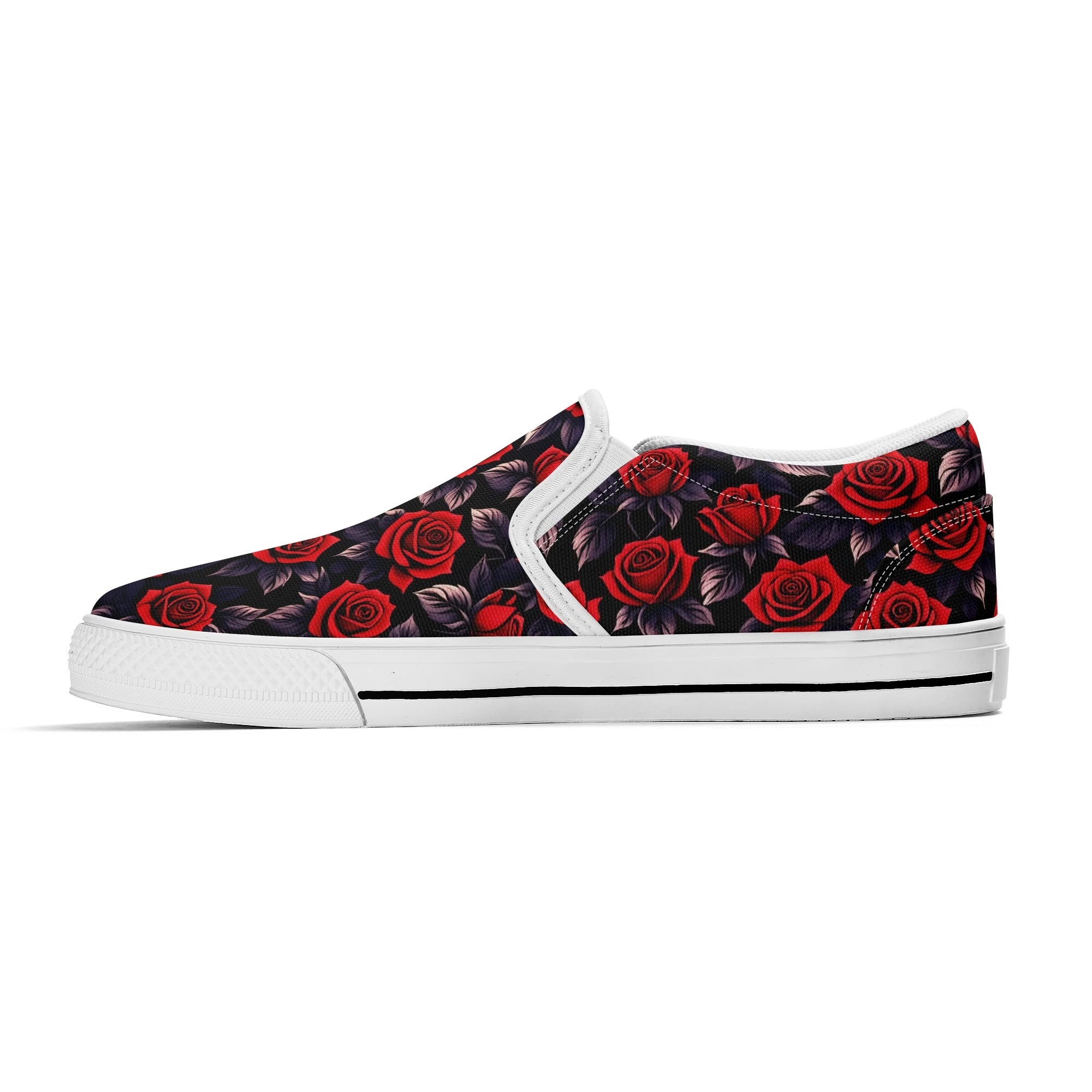 Deep Rose Canvas Slipons (white right inside)