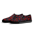 Deep Rose Canvas Slipons (black pair angled)