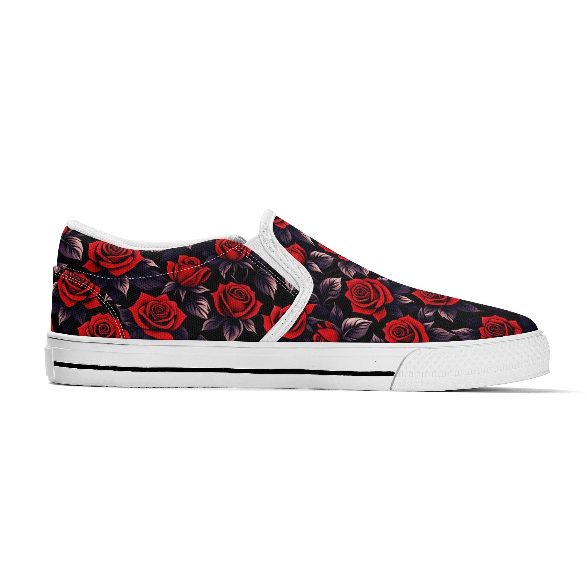 Deep Rose Canvas Slipons (white left inside)