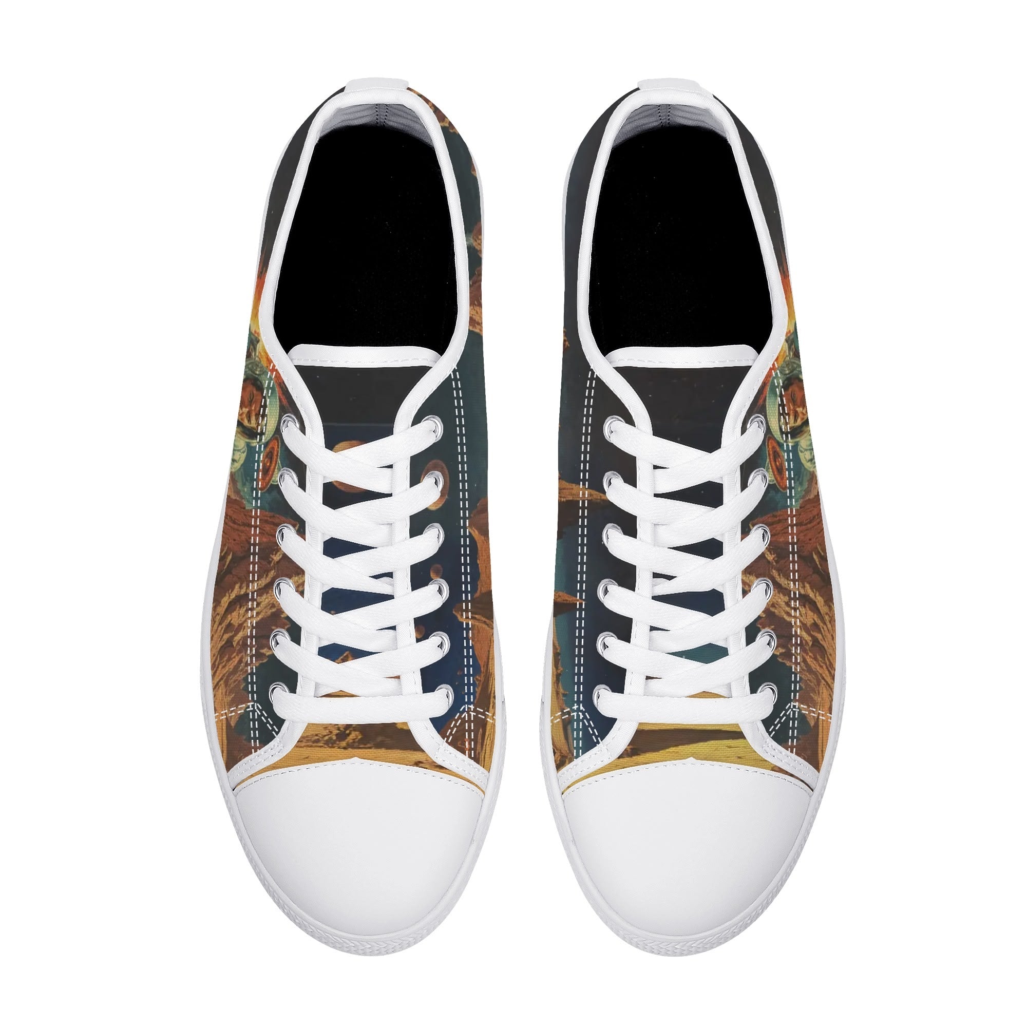 Mars Escape Canvas Lowtops (white pair top)
