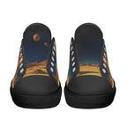 Mars Escape Canvas Lowtops (black pair front)