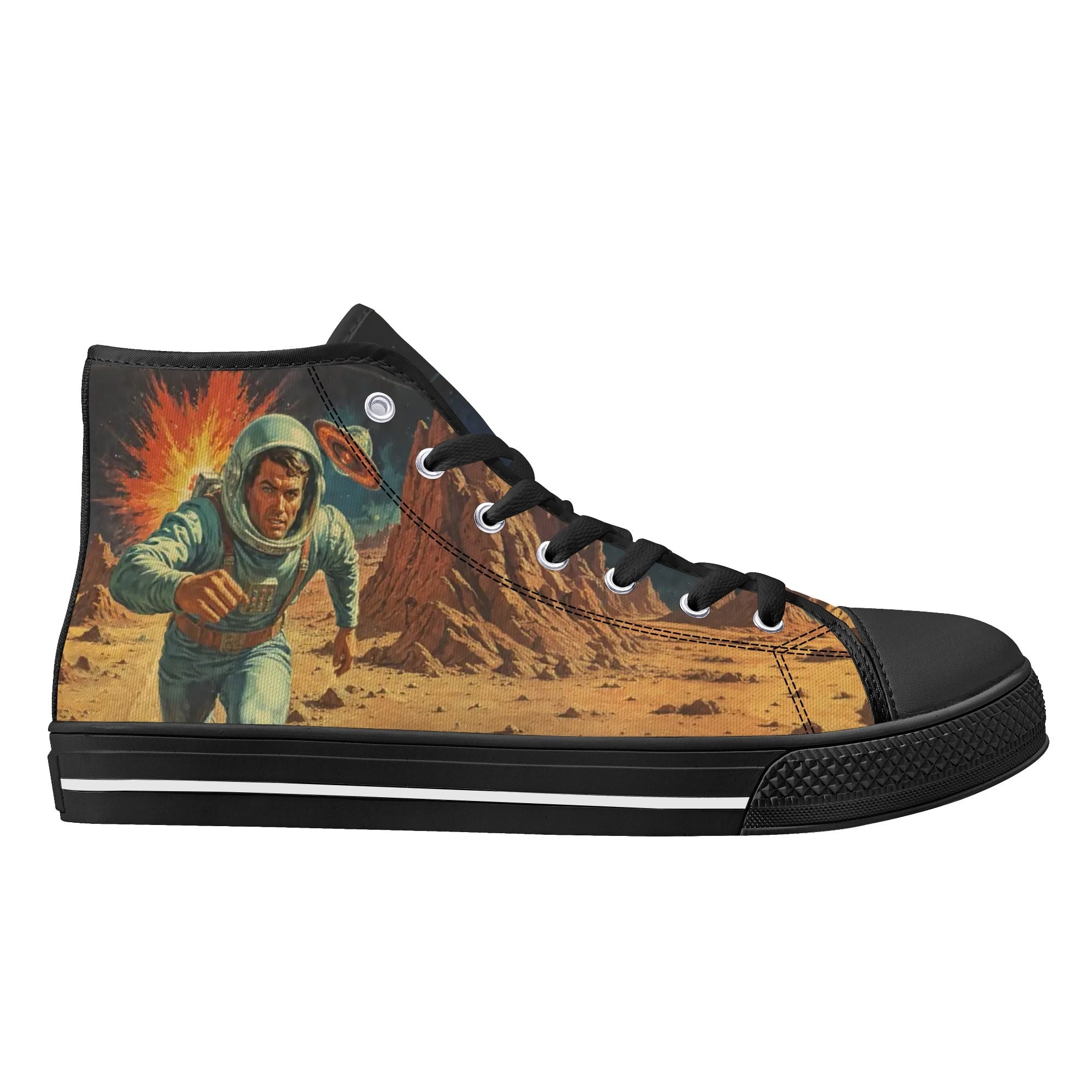 Mars Escape Canvas Hightops (black right outside)