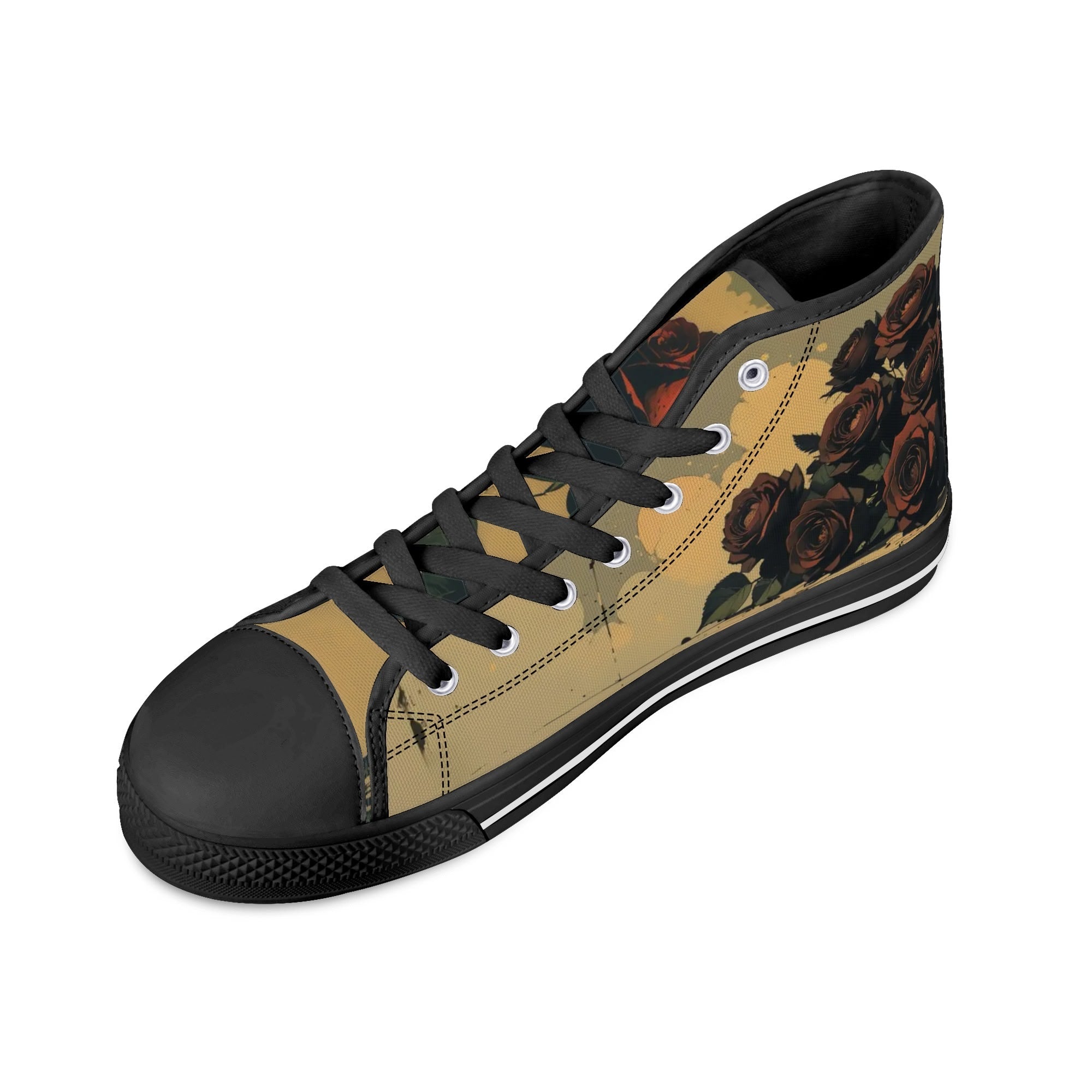 Alas Poor Yorick Canvas Hightops (black right above angled)